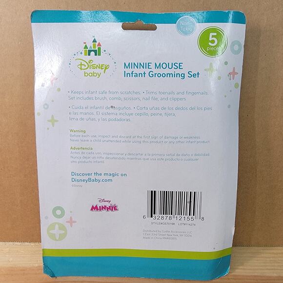 Disney Baby 5 Piece Minnie Mouse Infant Grooming Set NEW / SEALED - Picture 4 of 5
